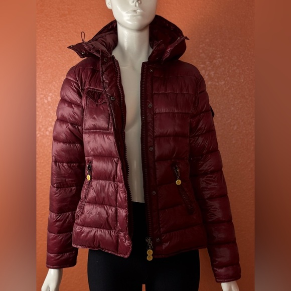 Moncler Deep Red Puffer Jacket - Picture 14 of 17